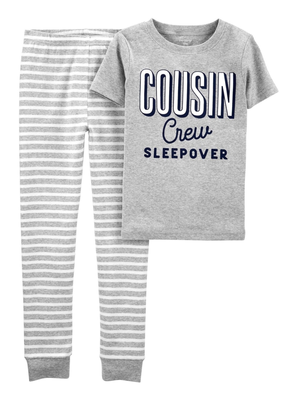 Carter's Gray 'Cousin Crew Sleepover' Short-Sleeve Pajama Set